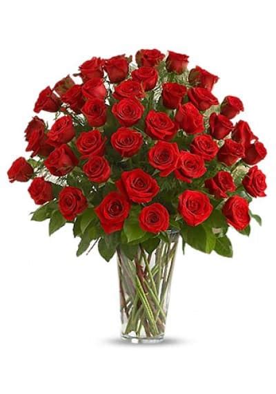 50 Long Stem Red Roses Bouquet Delivery In Dubai
