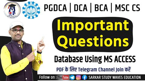 Database Using Ms Access Important Questions Pgdca And Dca Important