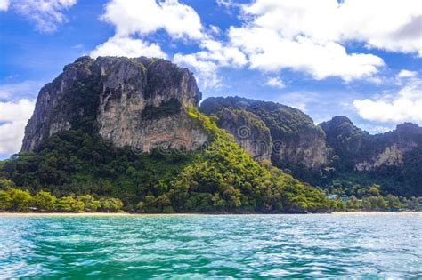 Tropical Paradise Turquoise Water Beach And Limestone Rocks Krabi