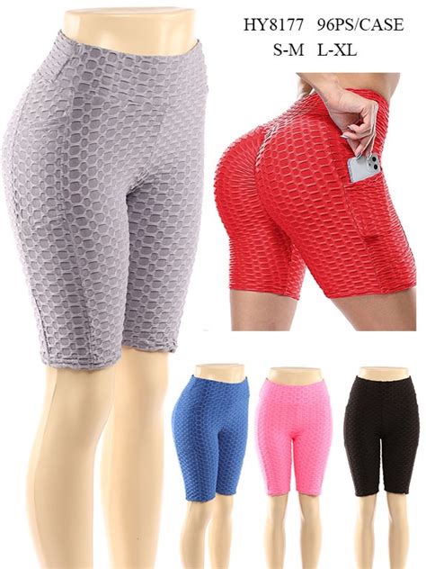 Tiktok Butt Lifting Cellulite Bermuda Short With Pockets For Women High Waist Yoga Pants Workout