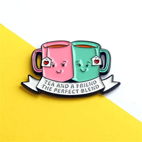 Tea And A Friend Enamel Pin Badge By Of Life And Lemons