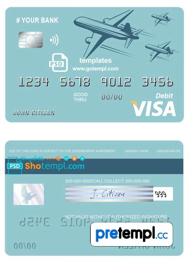 Finesse Ship Universal Multipurpose Bank Visa Credit Card Example In Psd Format Fully