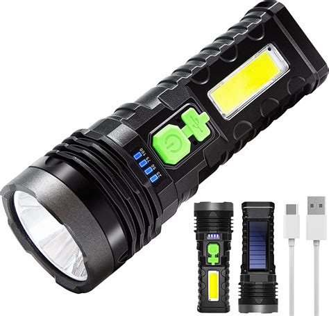 Led Rechargeable Flashlights Solar Flashlights Rechargeable 1000
