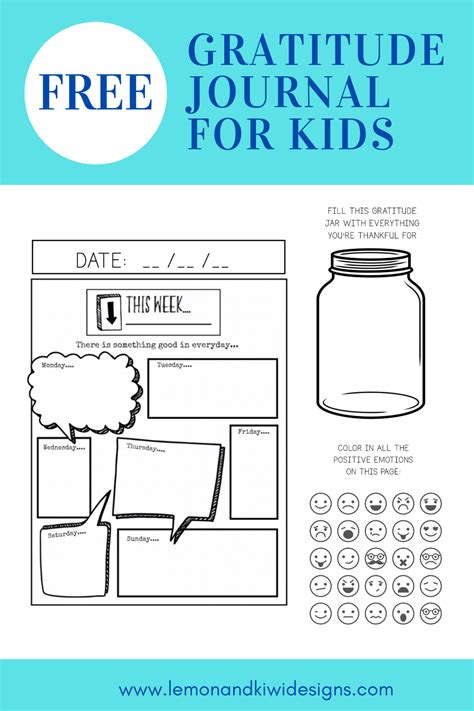 Free Printable Gratitude Journal For Kids — Lemon And Kiwi Designs
