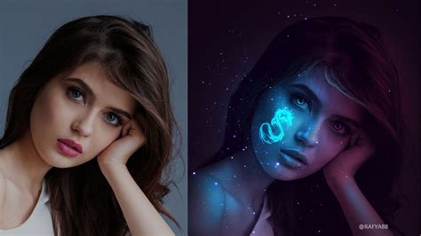 Tattoo Glow In The Dark Portrait Effect Photoshop Tutorial Youtube