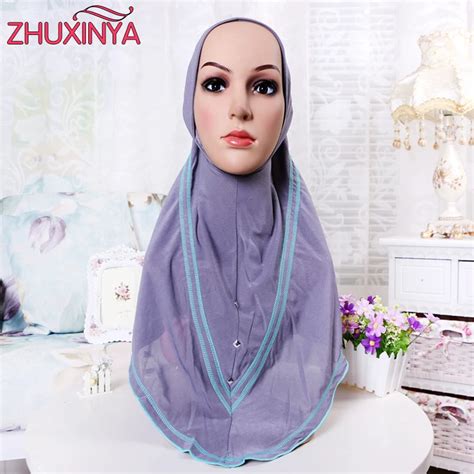 12pcslot Lady Casual Muslim Hijabs Full Coverage Cap Islamic Scarf