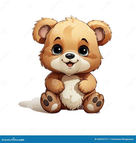 Cute Little Brown Bear Cartoon Stock Illustration Illustration Of