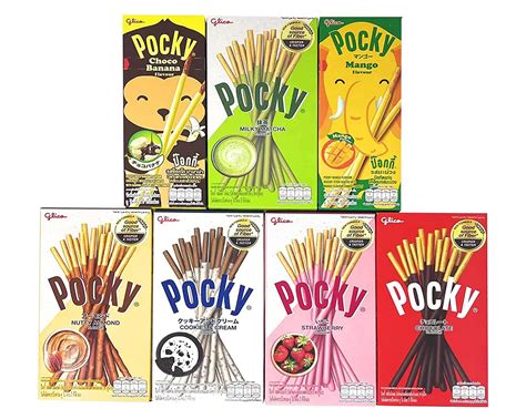 Buy Glico Pocky Biscuit Stick 7 Flavor Variety Pack Pack Of 7 Pocky Chocolate Strawberry