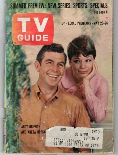 Andy Griffith Show Tv Guide Aneta Corsaut As Helen Crump May 20 1967