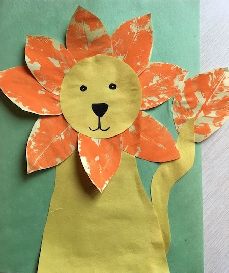 Make Vibrant Lion Craft With Leaf Stamping