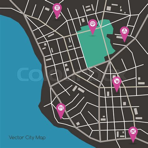 Vector City Map Stock Vector Colourbox