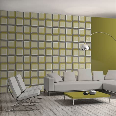 Muriva Kinetic 3d Squares Optical Illusion Geometric Wallpaper J42404