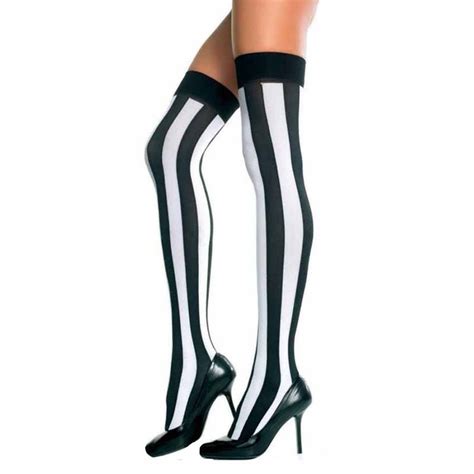black and white vertical stripe thigh high stockings thigh high stockings striped stockings