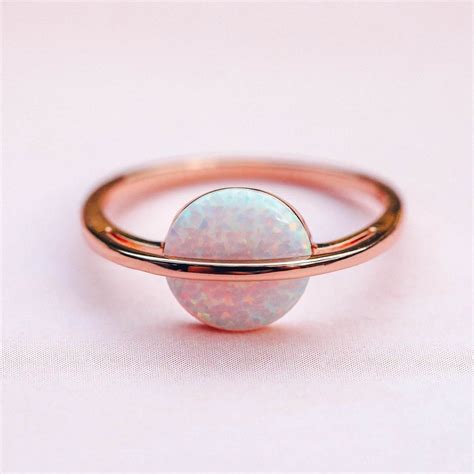 Pura Vida Saturn Ring Opal Rose Gold Pura Vida Bracelets Girly Jewelry