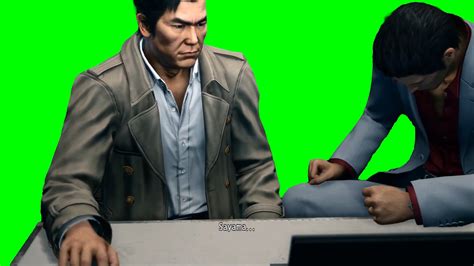 Green Screen Kiryu Slams Desk Meme Yakuza Kiwami 2 Ryakuzagames