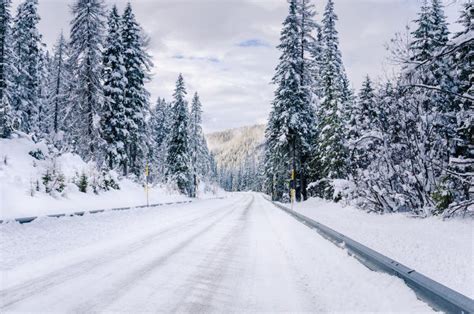 Snowy Mountain Road In The European Alps Stock Photo Image Of