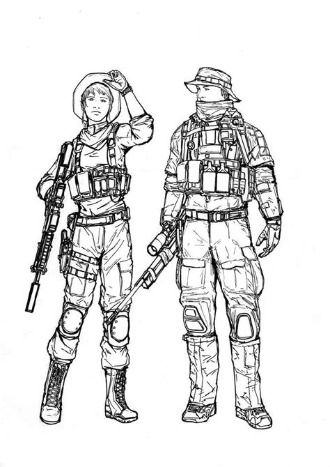 Bf4 Usmc Recon Class Line Art By Thomchen114 Soldier Drawing Army