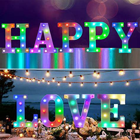 Getuscart Colorful Led Marquee Letter Lights With Remote Light Up