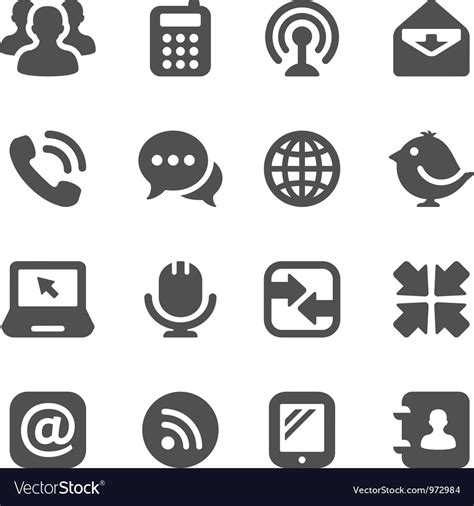 Black Communication Icons Royalty Free Vector Image