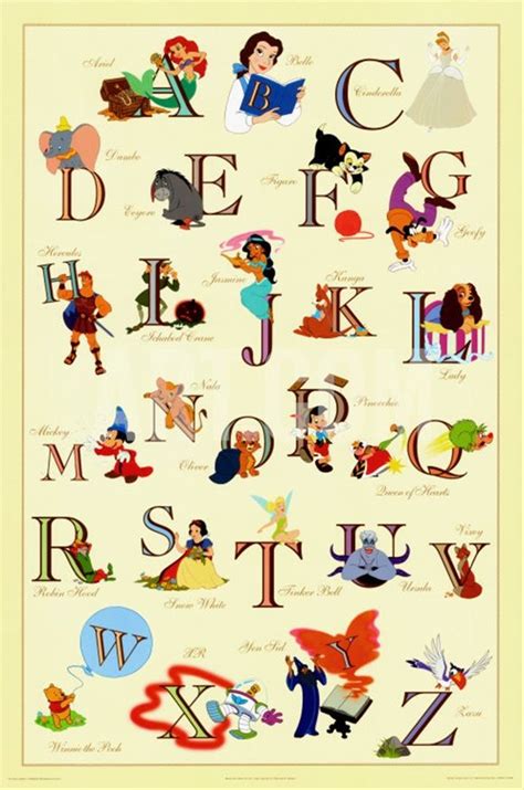 The Disney Alphabet Print At Disney Kunst Alphabet Poster