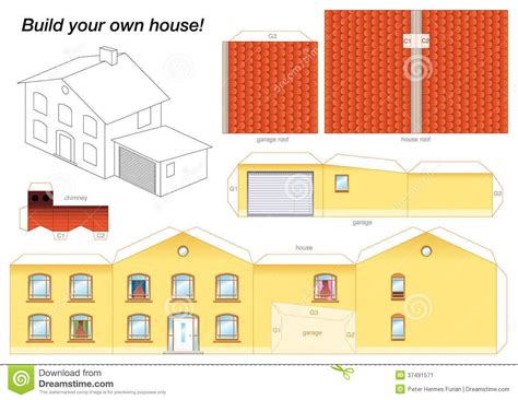 Images For Cardboard Model House Template Paper Models House Paper