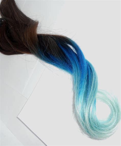 B L U E B E R R Y Haze6 Clip In Pastel Blue Ombre Hair