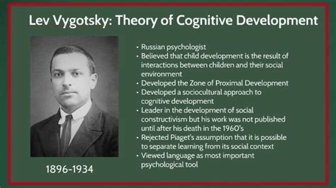 Lev Vygotskys Sociocultural Cognitive Theory Ph