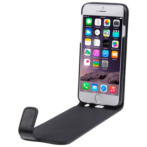 Vertical Leather Flip Cover Apple Iphone 6s Black