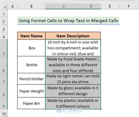 How To Wrap Text In Merged Cells In Excel 5 Ways Exceldemy