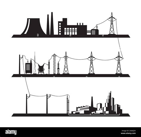 Electrical Power Grid Vector Illustration Stock Vector Image Art