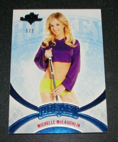 2014 Benchwarmer MICHELLE McLAUGHLIN Hockey 56 Blue Foil Variant 2