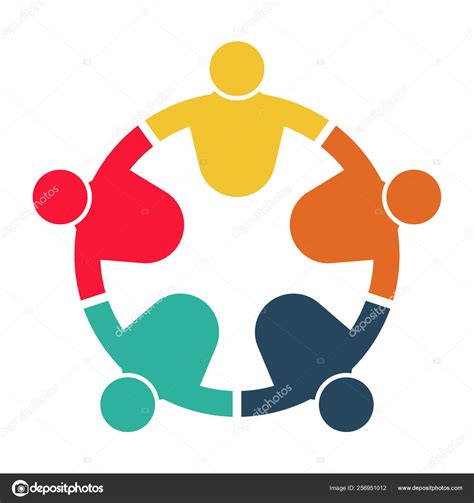 People Logo Group Teamwork Symbol Of Five Personsvector Llustration ⬇