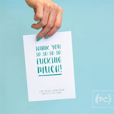 thank you so so so so fucking much card funny teal and etsy
