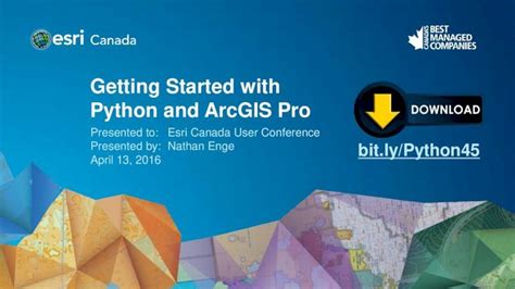 PDF Getting Started With Python And ArcGIS Pro Esri Canada