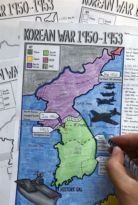 Korean War 1950 To 1953 Map Worksheet