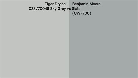 Tiger Drylac 038 70048 Sky Grey Vs Benjamin Moore Slate CW 700 Side