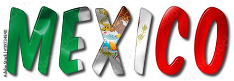 Mexico Word With Flag Texture Buy This Stock Illustration And Explore