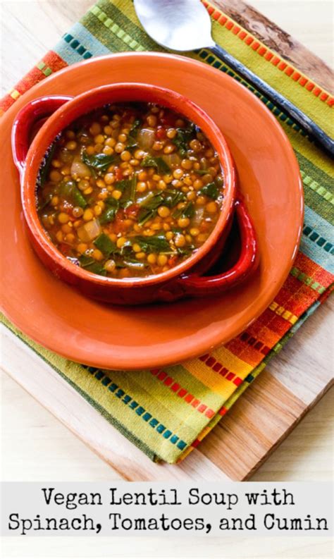 Vegan Lentil Soup With Spinach Tomatoes And Cumin Kalyns Kitchen