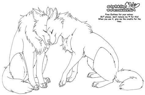 Anime Wolves In Love Coloring Pages