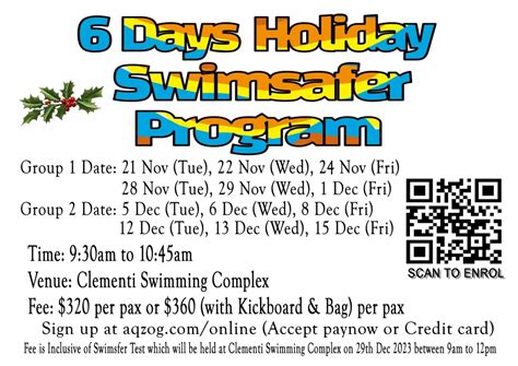 Moe School Holidays 2023 Aqzog Swim School Singapore