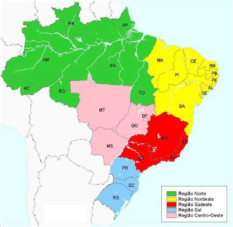 Divisão Territorial Do Brasil Regiões Estados Mesorregiões Microrregiões E Municípios Mbi
