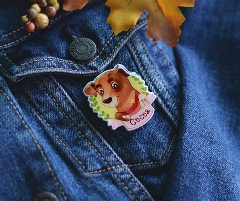 Custom Pet Portrait Pin Personalised T For Her Enamel Pin Cute Pet