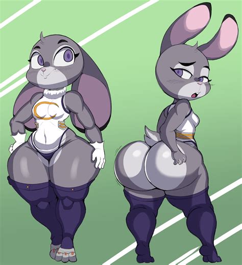 Rule 34 Anthro Ass Back View Big Butt Bunny Girl Clothing Disney Favorite Female Only Judy
