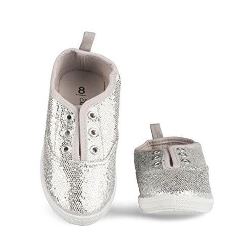 Sbk220 Silver T5 Girls Canvas Sneakers Lace Up Tennis Shoe