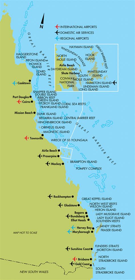 Cairns And The Queensland Coast Map Cairns Australia