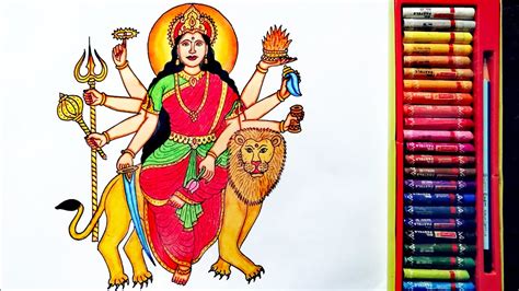 How To Draw Durga Mata Time Lapse Video Durga Devi Ki Drawing By