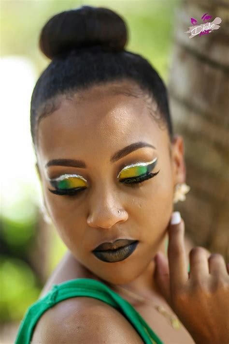 Jamaican Flag Makeup Colorful Eye Makeup Carnival Makeup Jamaican Colors