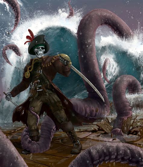 Undead Pirate Vs Kraken By Karlo Kelecic Imaginaryundead
