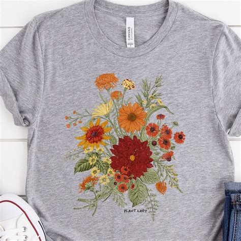 Wild Flowers Shirt Wildflower Tshirt Floral Shirt Botanical Etsy