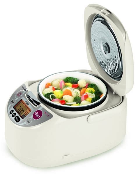 Tiger JAH T18U Micom 10 Cup Rice Cooker Steams Vegetables While Rice
